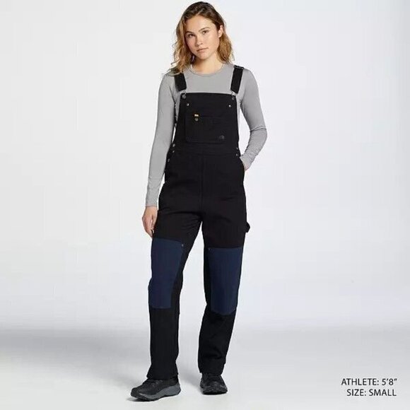 The North Face Pants - THE NORTHFACE WOMANS SIZE L BLACK FIELD RELAXED FIT OVERALLS BLUE KNEE COVER